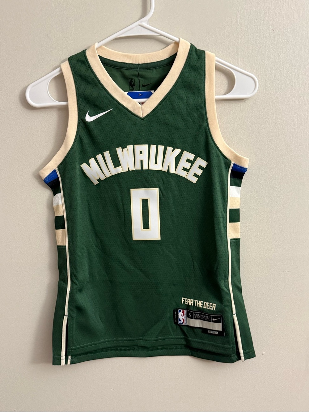 NBA Milwaukee Bucks Green and Cream Home Youth Basketball Jersey